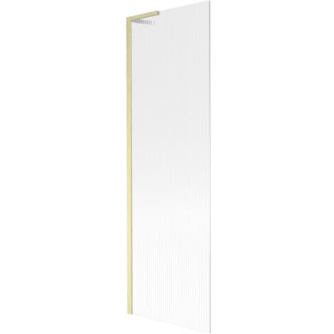 Mexen Next L pare-douche de bain à 1 volet 60 x 150 cm, rayures, or brossé - 895-060-000-03-09-55 (1/5)