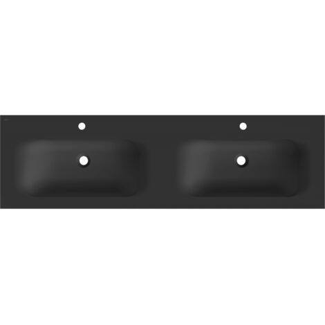 Mexen Vela lavabo encastré sous plan double 161 x 46,5 cm, noir mat - 25231671D