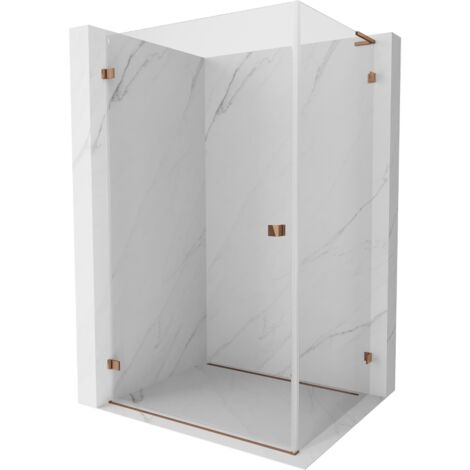 Mexen Lunar-B L cabine de douche pivotante gauche 100 x 90 cm, transparent, or rose - 832L-100-090-60-00-L (1/5)