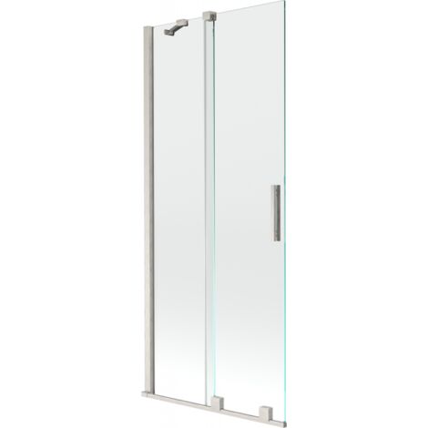Mexen Velar paroi de baignoire coulissante à 2 battants 85 x 150 cm, transparent, nickel brossé - 896-085-000-01-97