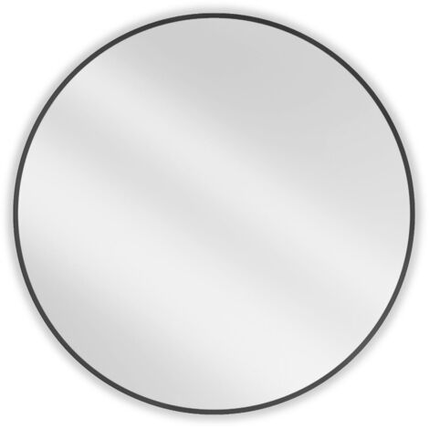 Mexen Loft miroir de salle de bain rond 90 cm, cadre noir - 9850-090-090-000-70