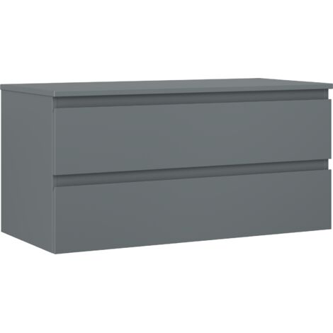 Mexen Orio armoire de salle de bain sous vasque 100 cm avec plateau, 2 tiroirs, graphite mat - 91A10-10047-2-BFFC66 (1/5)