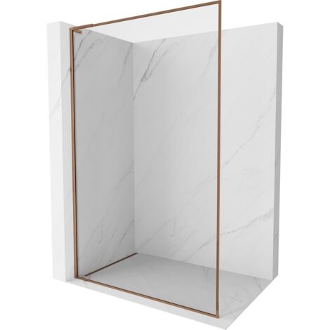 Mexen Kioto-F L paroi de douche Walk-in avec cadre 55 x 202 cm, transparent 8 mm, or rose - 800-055-174-60-00 (1/5)