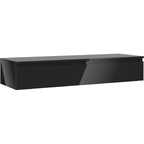 Mexen Orio meuble de salle de bain sous-lavabo 140 cm avec plateau, 1 tiroir, noir brillant - 91A10-14023-1-BFC70 (1/5)