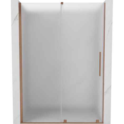Mexen Velar porte de douche coulissante 140 cm, givre, cuivre brossé - 871-140-000-31-65