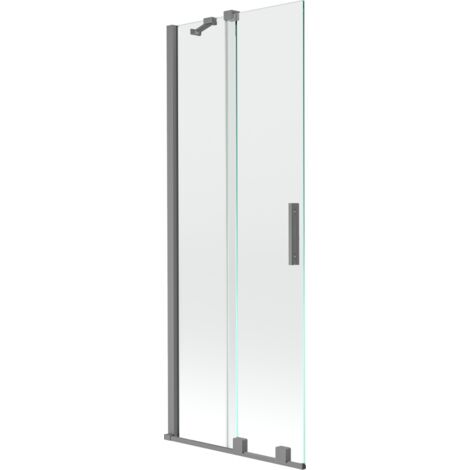 Paroi de baignoire coulissante à 2 volets Mexen Velar 75 x 150 cm, transparent, métal gun - 896-075-000-01-95 (1/2)
