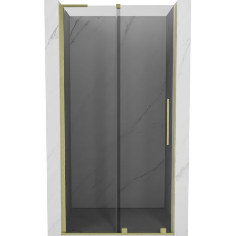 Mexen Velar L porte de douche coulissante 90 cm, graphite, or brossé - 871-090-003-41-55 (1/5)