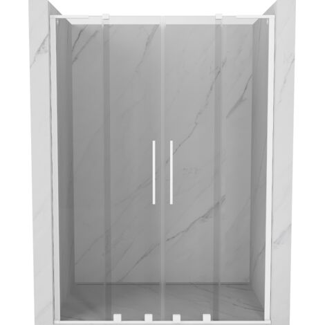 Mexen Velar L Duo portes de douche coulissantes 140 cm, transparent, blanches - 871-140-003-02-20 (1/5)
