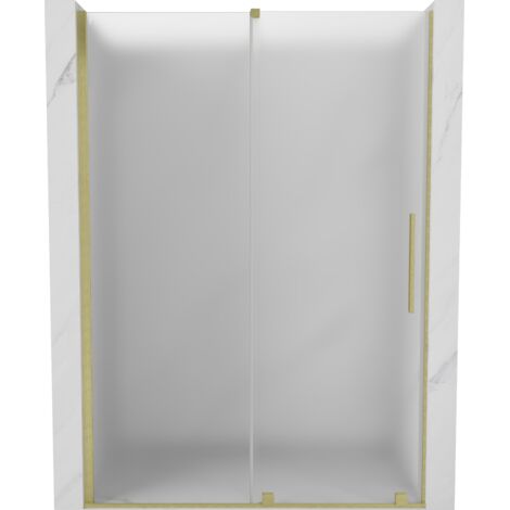 Mexen Velar porte de douche coulissante 130 cm, givré, or brossé - 871-130-000-31-55 (1/5)