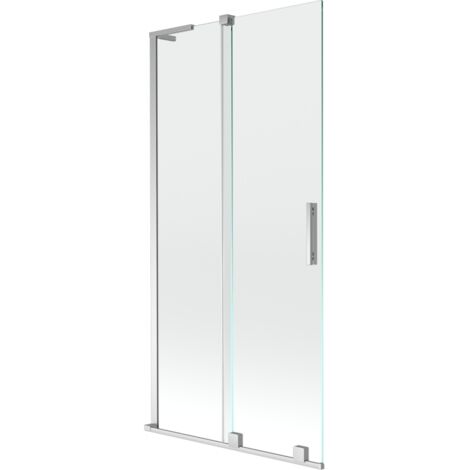 Mexen Velar L paroi de baignoire coulissante à 2 panneaux 95 x 150 cm, transparent, chrome - 896-095-003-01-01 (1/2)