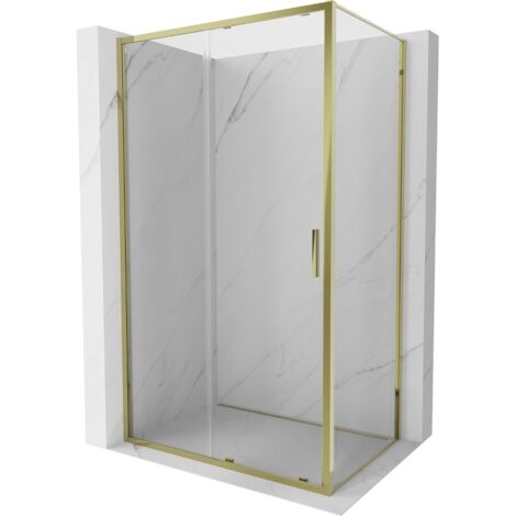 Mexen Exo cabine de douche coulissante 130 x 80 cm, transparent, dorée - 8151-130-080-50-00 (1/5)