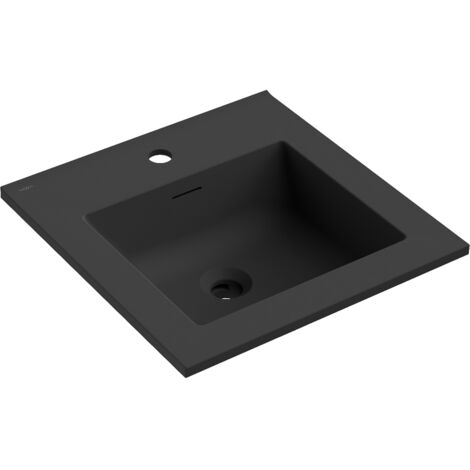 Mexen Otis lavabo encastré 46 x 46,5 cm, noir mat - 25184571