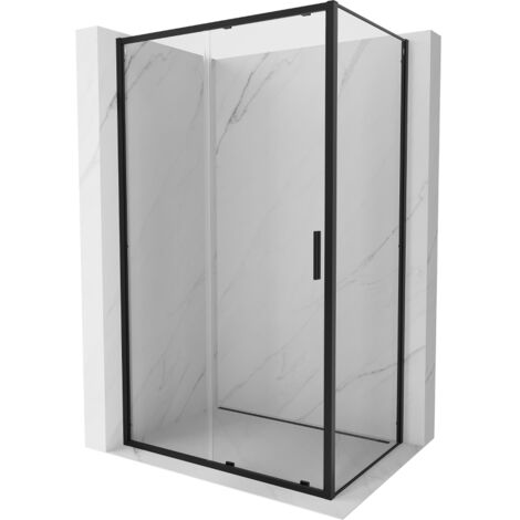 Mexen Exo cabine de douche coulissante 125 x 70 cm, transparente, noire - 8151-125-070-70-00 (1/5)