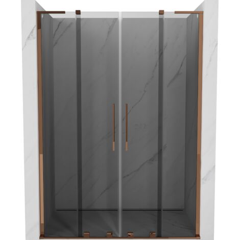 Mexen Velar L Duo portes de douche coulissantes 150 cm, graphite, or rose - 871-150-003-42-60 (1/5)