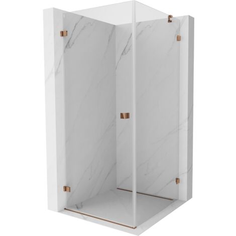 Mexen Lunar-B cabine de douche battante gauche 100 x 100 cm, transparent, or rose - 832-100-100-60-00-L (1/5)