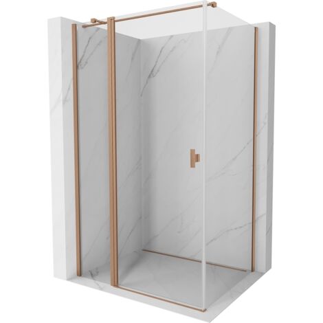 Mexen Mist T cabine de douche pivotante 75 x 85 cm, transparent, cuivre brossé - 8A4T-075-085-65-00 (1/5)