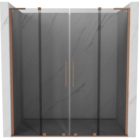 Mexen Velar L Duo porte de douche coulissante 180 cm, graphite, cuivre brossé - 871-180-003-42-65 (1/5)