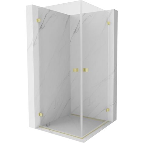 Mexen Lunar-B Duo cabine de douche pivotante 90 x 90 cm, transparent, or brossé - 832-090L-090P-55-00 (1/5)