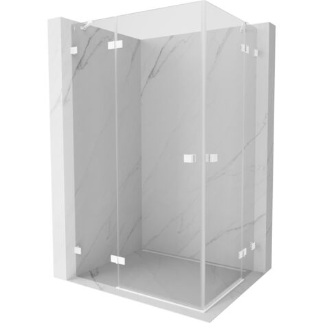 Mexen Lunar Duo cabine de douche à charnière 120 x 100 cm, transparent, blanc - 834-120L-100P-20-00 (1/5)