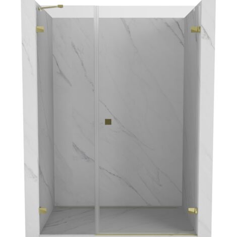 Mexen Lunar-B porte de douche pivotante droite 145 cm, transparent, doré - 832S-145-050-50-00-P (1/5)