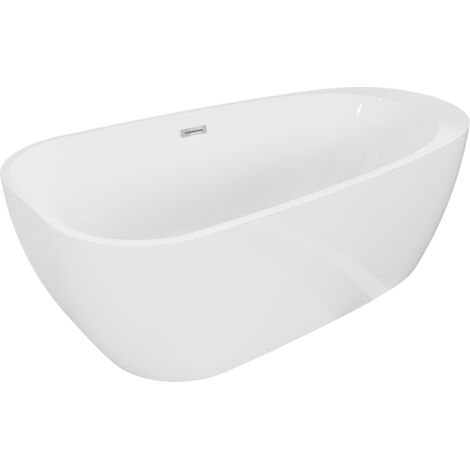 Mexen Giada baignoire autoportante 170 x 90 cm, blanc brillant, trop-plein chrome - 52741709000-01 (1/3)