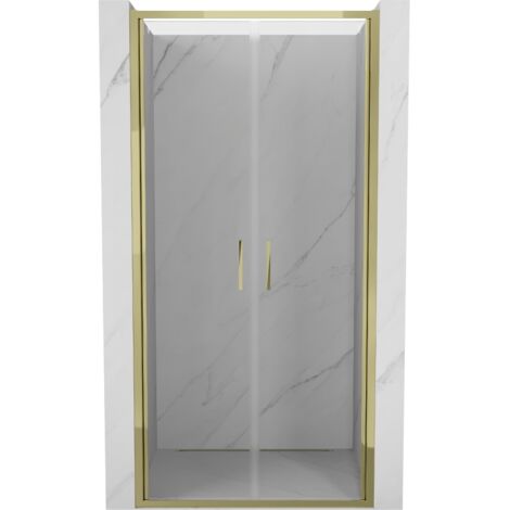 Mexen Exo porte de douche doubles battantes 80 cm, transparentes, dorées - 814-080-000-50-00 (1/5)