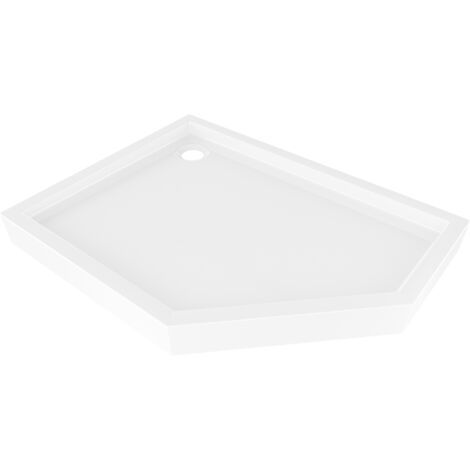 Mexen Flow+ receveur de douche pentagonal gauche 100 x 80 cm, blanc brillant - 46P108010LH (1/5)