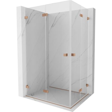 Cabine de douche pliante Mexen Lunar-F Duo 95 x 80 cm, transparent, cuivre brossé - 836-095L-080P-65-00 (1/5)