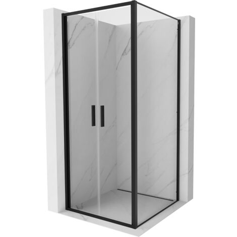Mexen Exo cabine de douche pivotante 80 x 80 cm, transparent, noir - 814-080-080-70-00 (1/5)