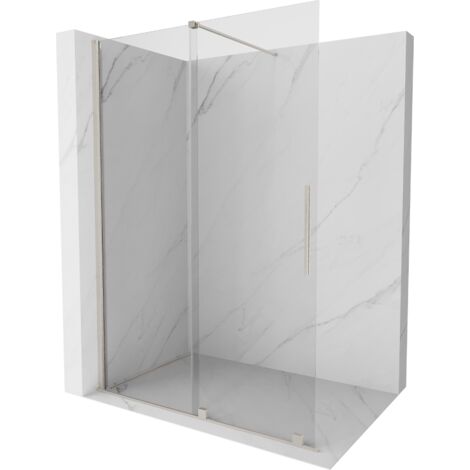 Paroi de douche coulissante Mexen Velar Walk-in 150 x 200 cm, transparent 8 mm, nickel brossé - 871-150-000-03-97 (1/5)