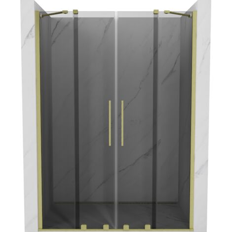 Mexen Velar Duo porte de douche coulissante 160 cm, graphite, or brossé - 871-160-000-42-55 (1/5)