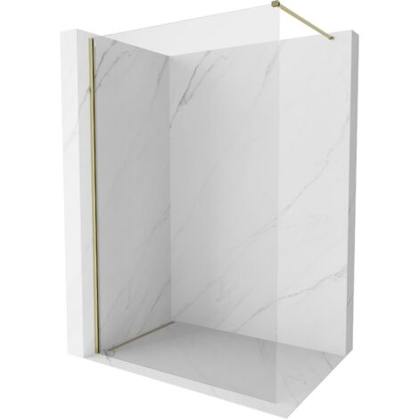 Mexen Kioto-X paroi de douche Walk-in 70 x 200 cm, transparent 10 mm, doré - 800-070-101-50-00-X (1/5)