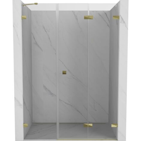 Porte de douche pliable Mexen Lunar-F droite 150 cm, transparent, doré - 836S-150-050-50-00-P (1/5)