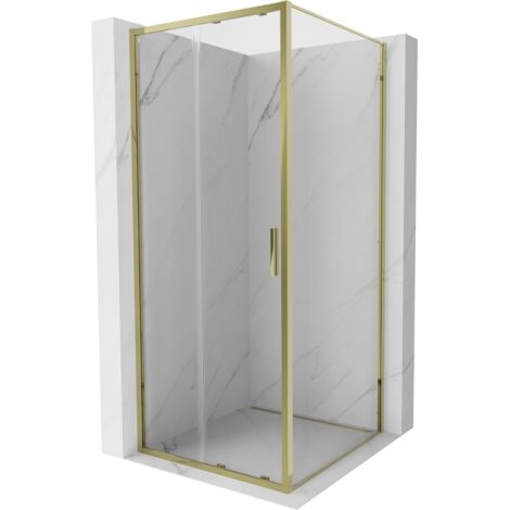 Mexen Exo cabine de douche coulissante 100 x 100 cm, transparent, dorée - 8151-100-100-50-00 (1/5)