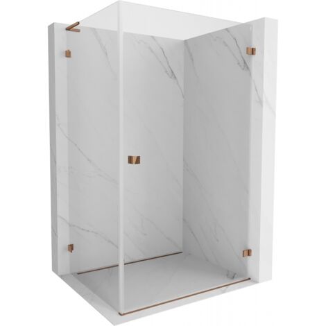 Mexen Lunar-B L cabine de douche pivotante droite 95 x 90 cm, transparent, or rose - 832L-095-090-60-00-P (1/5)
