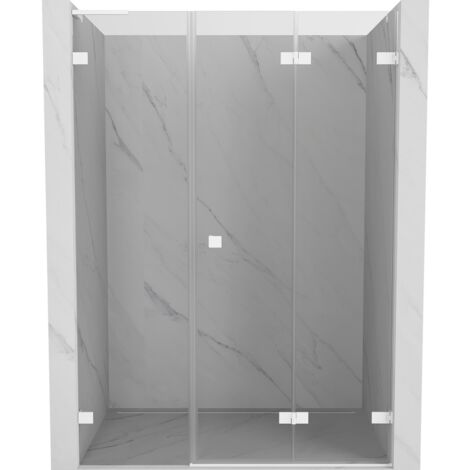 Mexen Lunar-F L porte de douche pliantes droites 120 cm, transparent, blanc - 836SL-120-050-20-00-P (1/5)