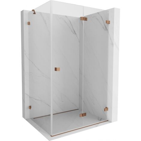 Mexen Lunar-F cabine de douche pliante droite 85 x 80 cm, transparent, or rose- 836-085-080-60-00-P (1/5)