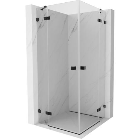 Cabine de douche pivotante Mexen Lunar Duo 80 x 80 cm, transparent, noire - 834-080L-080P-70-00 (1/5)