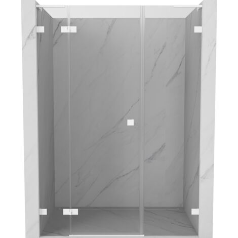 Mexen Lunar L porte de douche pivotante gauche 130 cm, transparent, blanc - 834SL-130-050-20-00-L (1/5)