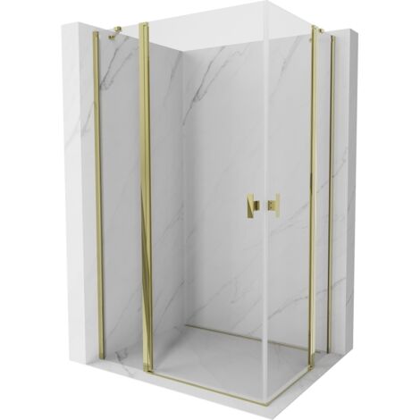 Mexen Mist Duo cabine de douche battante 80 x 70 cm, transparent, or - 8A4-080-070-50-00 (1/5)