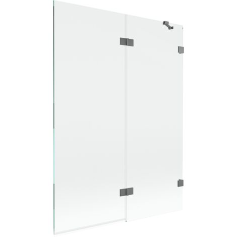 Paroi de baignoire Mexen Lunar 2 volets droite 130 x 150 cm, transparent, gun metal - 897-130-100-95-00-P (1/5)