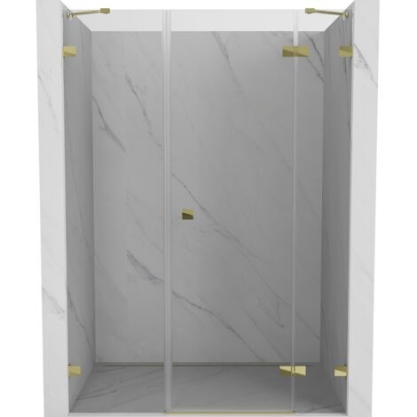 Mexen Lunar porte de douche pivotante droite 140 cm, transparent, doré - 834S-140-050-50-00-P (1/5)