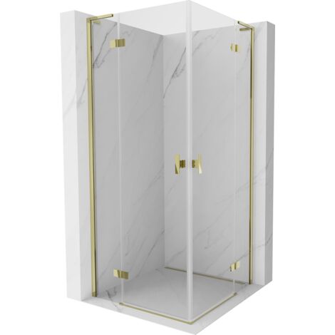 Mexen Mist-H L Duo cabine de douche pivotante 120 x 120 cm, transparent, or - 8A5L-120L-120P-50-00 (1/5)