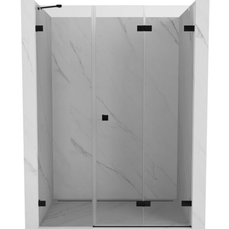 Mexen Lunar-F portes de douche pliantes droites 115 cm, transparentes, noires - 836S-115-050-70-00-P (1/5)