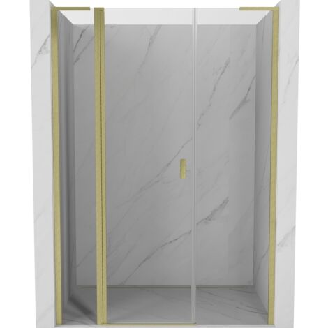 Mexen Mist L porte de douche battante 150 cm, transparent, or brossé - 8A4L-150-001-55-00 (1/5)
