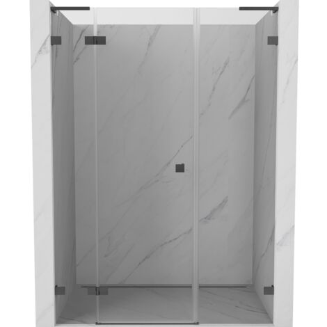 Porte de douche pivotante gauche Mexen Lunar L 125 cm, transparent, gris canon brossé - 834SL-125-050-66-00-L (1/5)