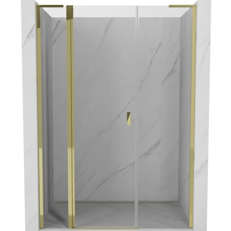 Mexen Mist L porte de douche battante 145 cm, transparent, doré - 8A4L-145-001-50-00 (1/5)