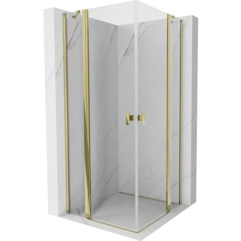 Mexen Mist Duo cabine de douche pivotante 70 x 70 cm, transparent, or - 8A4-070-070-50-00 (1/5)