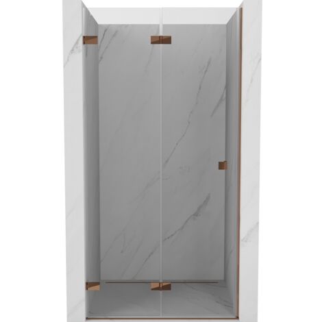 Mexen Lunar-F porte de douche pliable gauche 95 cm, transparent, or rose - 836-095-000-60-00-L (1/5)