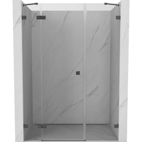 Mexen Lunar porte de douche à battant gauche 140 cm, transparent, gris canon brossé - 834S-140-050-66-00-L (1/5)